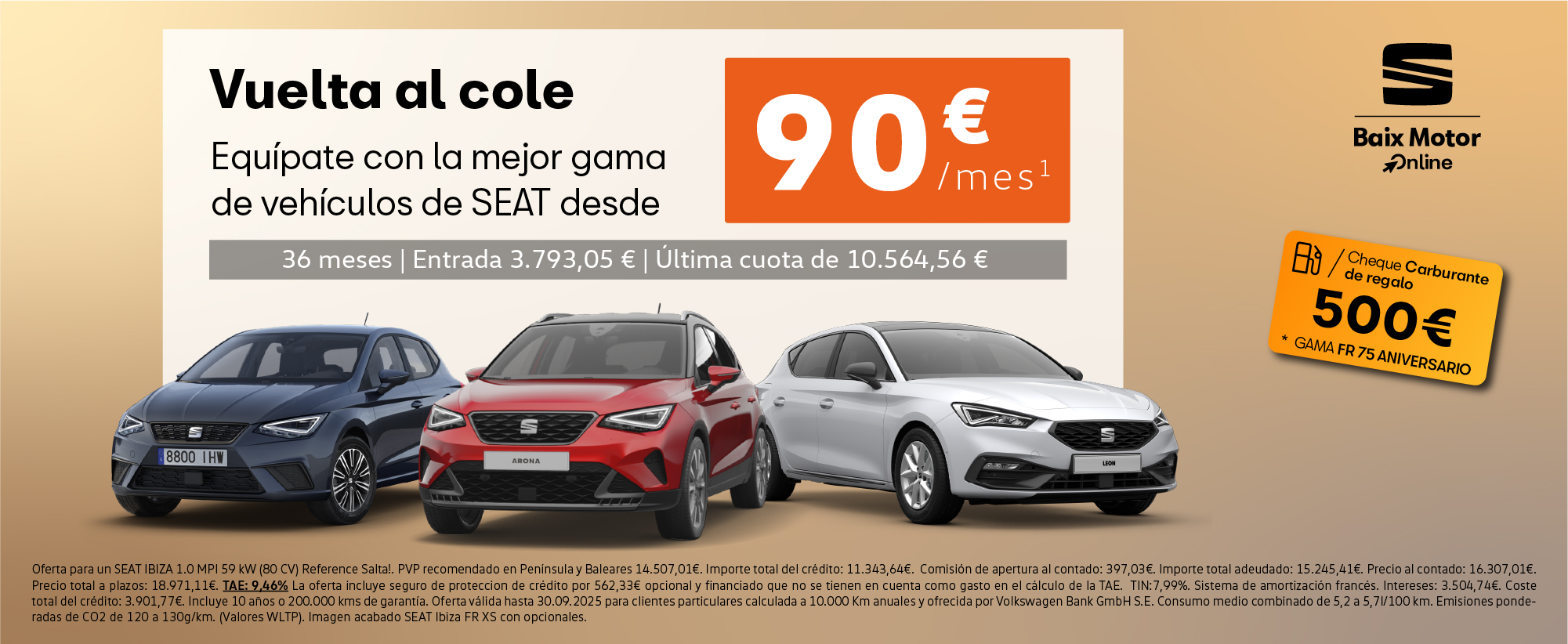 Equípate con tu SEAT desde 90€/mes*